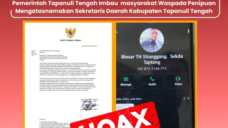 Pemkab Tapteng Imbau Waspada, Beredar Akun WhatsApp Palsu Catut Nama Sekdakab
