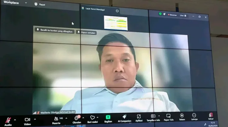 Wali Kota Sibolga Ikuti Rakor Percepatan Rehabilitasi Pascabencana