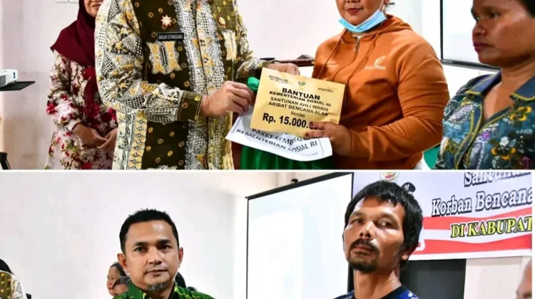 Pemkab Tapteng Salurkan Santunan Korban Banjir dan Longsor