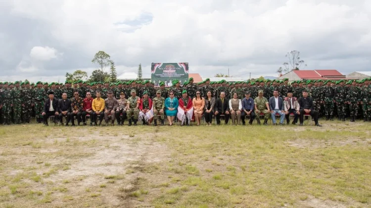 Bupati Humbahas Pimpin Upacara Sambut Prajurit Yonif TP 955/Hoda Sihapaspili