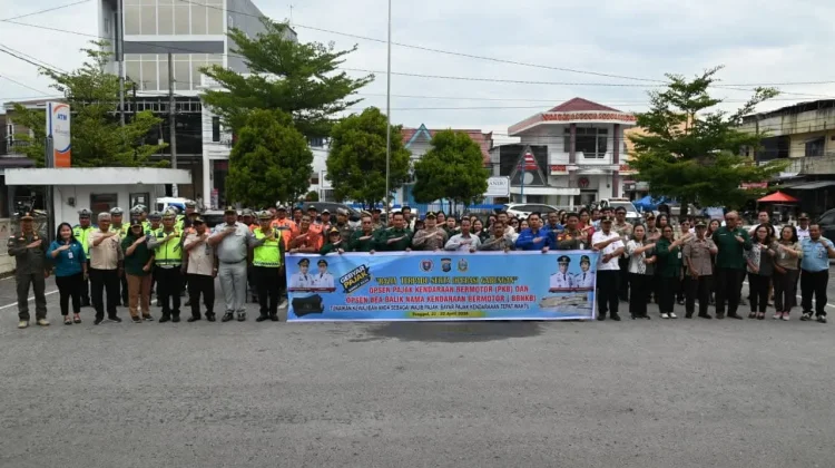 Bupati Humbahas Pimpin Apel Operasi Gabungan Sadar Pajak Kendaraan Bermotor