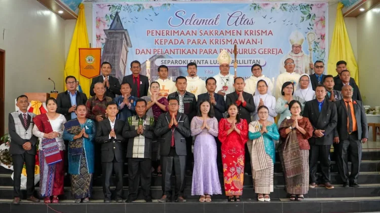 Bupati Humbahas hadiri Pelantikan Pengurus Gereja se-Paroki St. Lusia Parlilitan