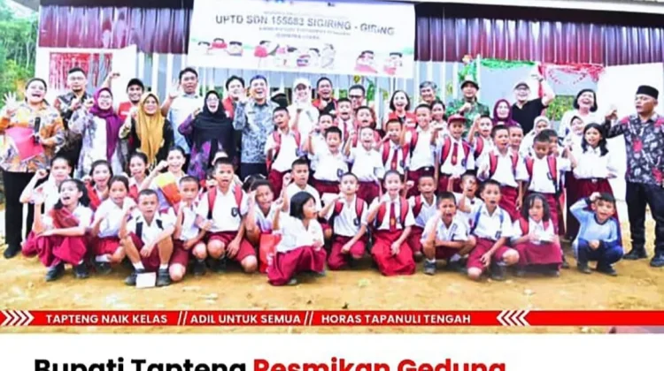 Bupati Tapteng Resmikan Gedung sementara Sekolah SDN 155683 Sigiring-giring