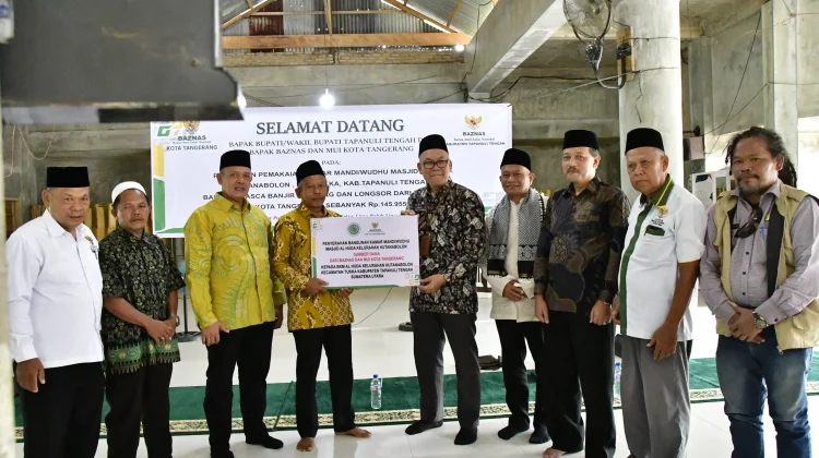Baznas Tanggerang Bantu Fasilitas Masjid di Hutanabolon Tapteng