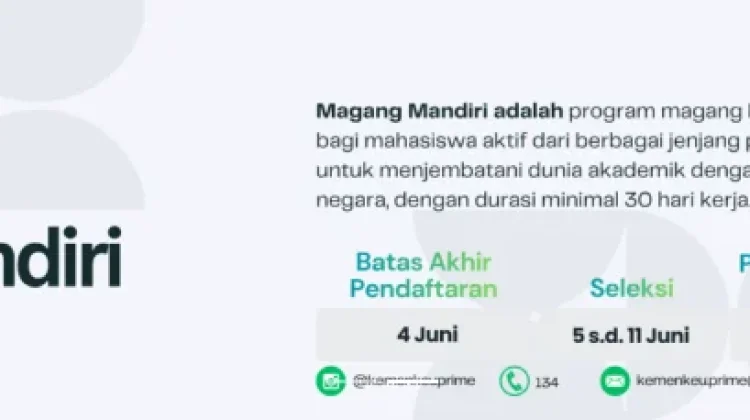 Kesempatan Magang Kemenkeu 2026 Resmi Dibuka