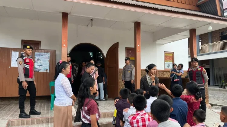 Polres Humbahas Amankan Ibadah Minggu, Ciptakan Rasa Aman dan Nyaman bagi Jemaat