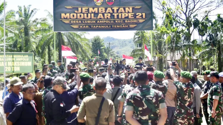 Peresmian Jembatan Modular Lubuk Ampolu Pascabencana Tapteng