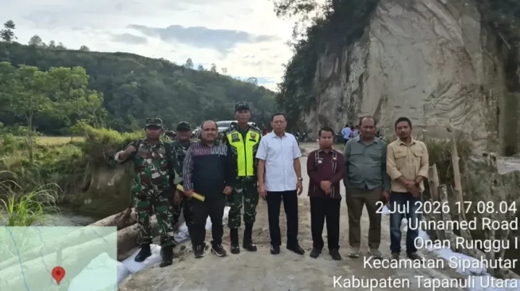 Pemkab Taput bersama Kodam I/BB Tinjau Jembatan Sipahutar