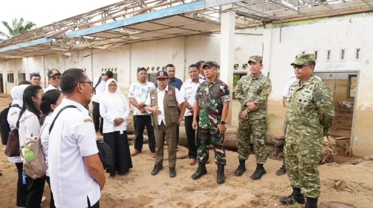 Danrem Bersama Tim Monitoring-Evaluasi Tinjau Lokasi Pascabencana Tapteng
