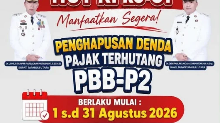 Pemkab Taput Hapus Denda PBB-P2 Selama Agustus