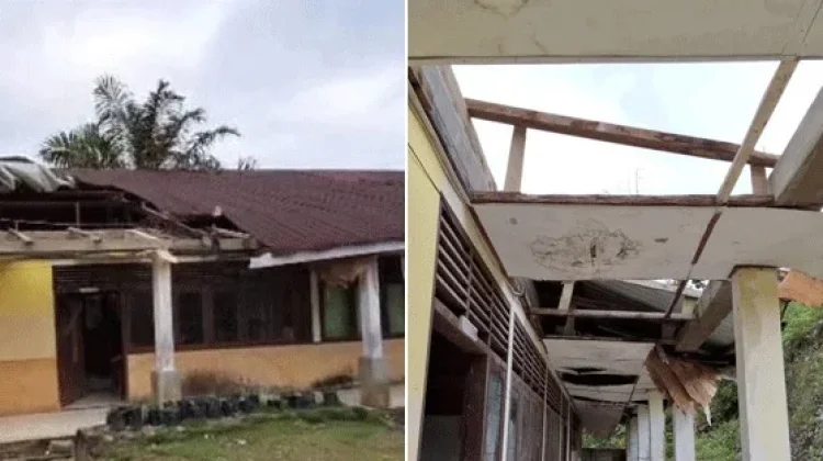 Angin Putting Beliung Rusak Dua Ruangan di SMP 1 Sosopan Padanglawas