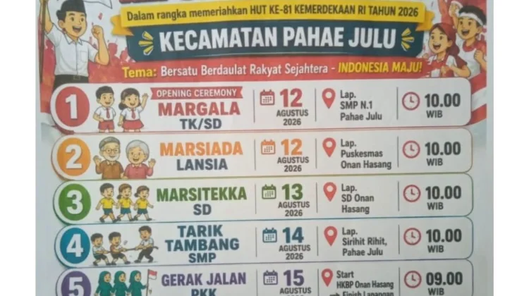 Semarak HUT ke-81 Kemerdekaan Republik Indonesia di Kecamatan Pahae Julu