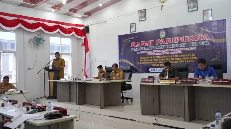 DPRD Toba Gelar Rapat Paripurna Bahas Perubahan KUA-PPAS 2026 dan KUA-PPAS APBD 2027