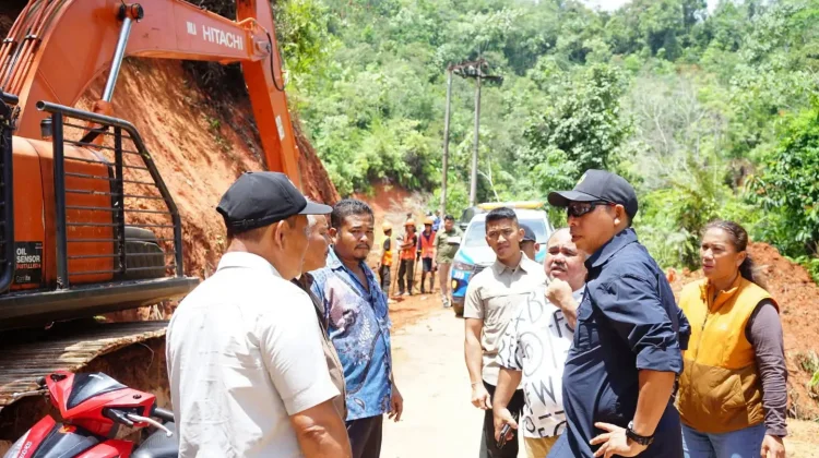 Bupati Taput Tinjau Pembangunan Jalan Hotmix Pagaran Lambung 1-4