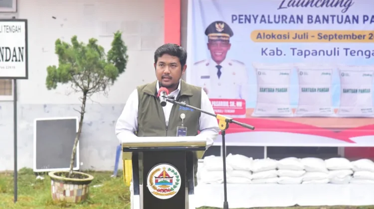 Bupati Tapteng Launching Penyaluran Bantuan Pangan 1.394,7 ton Beras