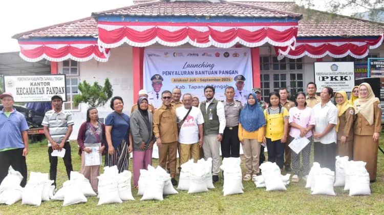 Bupati Tapteng Launching Penyaluran Bantuan Pangan 1.394,7 ton Beras