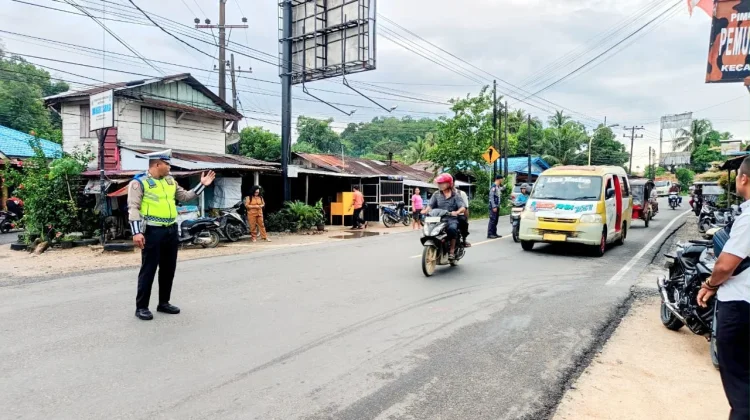Polres Tapteng Perkuat Strong Point Pagi di Kawasan Padat Lalu Lintas