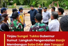 Gubernur Sumut dan Wabup Tapteng Tinjau Sungai Tukka