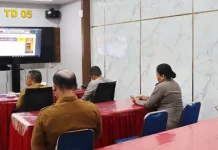 Kapolres Padangsidimpuan Ikuti Vicon Antisipasi El Nino Godzilla