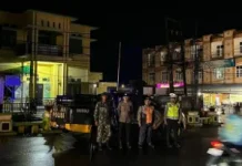 Polres Padangsidimpuan Gelar KRYD saat Hujan Deras