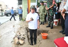 Bupati Humbahas Letakkan Batu Pertama Rumdis Koramil Doloksanggul
