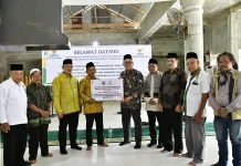 Baznas Tanggerang Bantu Fasilitas Masjid di Hutanabolon Tapteng