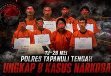 Polres Tapteng Ungkap 8 Kasus Narkotika dalam Dua Pekan