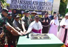 Kasad Maruli Resmikan Pipanisasi Kompleks Susteran Katolik Tapteng