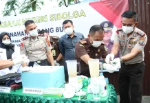 Wakapolres Hadiri Pemusnahan Barang Bukti 112 Perkara di Kejari Sibolga