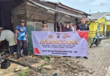 HUT Bhayangkara ke-80, Polres Padangsidimpuan Salurkan Bantuan Sambungan Air Bers