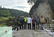 Pemkab Taput bersama Kodam I/BB Tinjau Jembatan Sipahutar