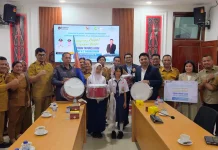 Bupati Taput Sambut Baik Bantuan PT Angkasa Pura untuk SMP N 2 Simangumban
