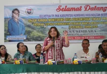 Ketua TP PKK Humbahas Monitoring Desa Percontohan PTP2WKSS Tingkat Provinsi