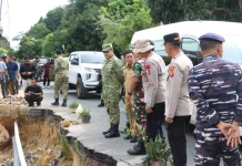 Wakapolres Temani Satgas PRR Sumut Tinjau Lokasi Bencana