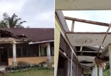 Angin Putting Beliung Rusak Dua Ruangan di SMP 1 Sosopan Padanglawas