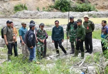 Bupati Humbahas Tinjau Rehabilitasi Sawah terdampak Bencana
