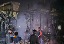 Rumah Panggung di Batangtoru Tapsel Terbakar