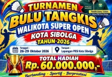 Rp60 Juta Menanti di Turnamen Bulutangkis Sibolga