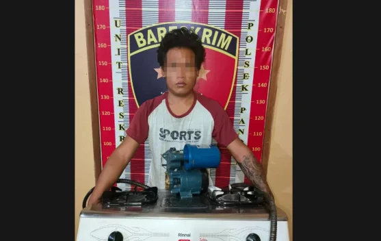 Polsek Pandan Amankan Tersangka Kasus Pencurian Warung Warga