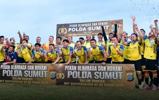 Polres Toba Juara Sepak Bola POR Polda Sumut 2026