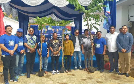 Partai Demokrat Laksanakan Gerakan Langit Biru di Lokasi Huntap