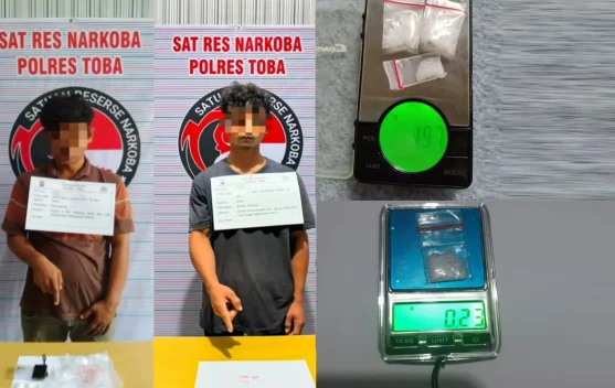 Dari Asahan dan Dairi, Dua Pria Ditangkap Kasus Sabu di Toba