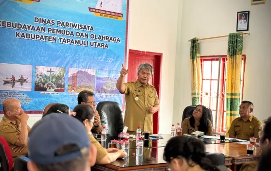 Pimpin Monev Disparbudpora, Pemkab Taput Dorong Pemanfaatan AI dan Kesiapan Event
