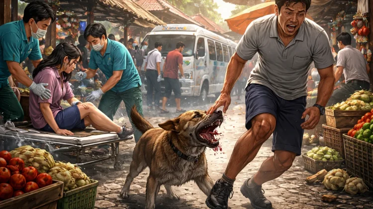 Anjing Diduga Rabies Mengamuk di Pasar Buleleng, 15 Warga Digigit