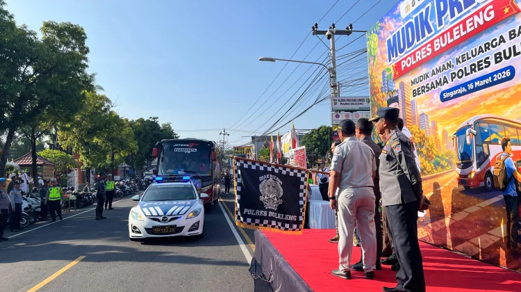 Mudik Presisi Gratis, Polres Buleleng Berangkatkan 60 Pemudik