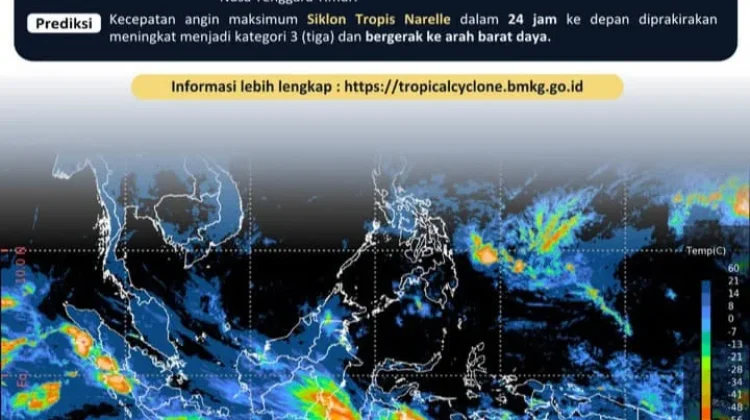 Siklon Tropis Narelle Menguat, BMKG Imbau Waspada Dampaknya