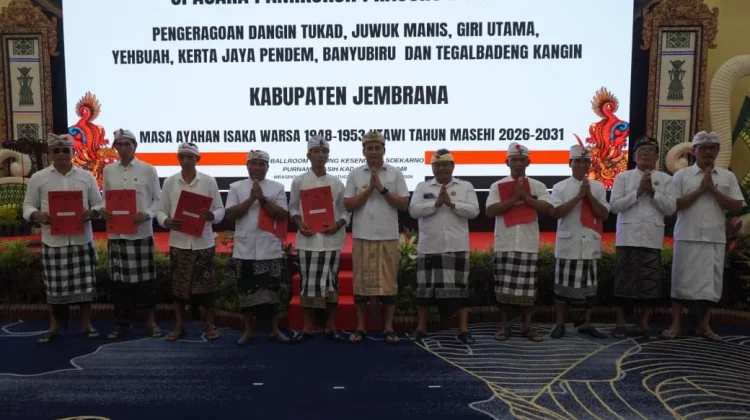 Tujuh Prajuru Desa Adat di Jembrana Resmi Dilantik Masa Bakti 2026-2031