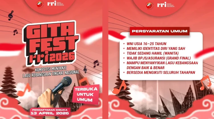 RRI Buka Pendaftaran Gita Fest 2026, Ajak Generasi Muda Gaungkan Lagu Kebangsaan