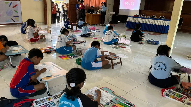 PMI Buleleng Edukasi Anak lewat Lomba Mewarnai Siaga Bencana