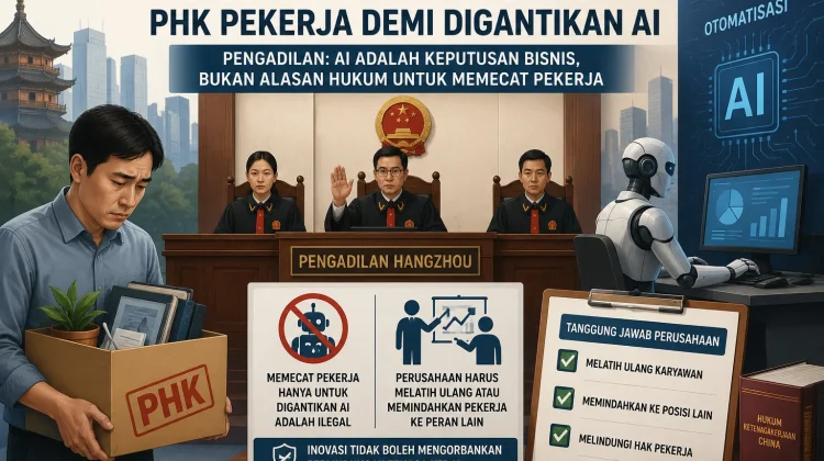 Pengadilan China Batasi PHK akibat AI, Perusahaan Diminta Latih Ulang Karyawan